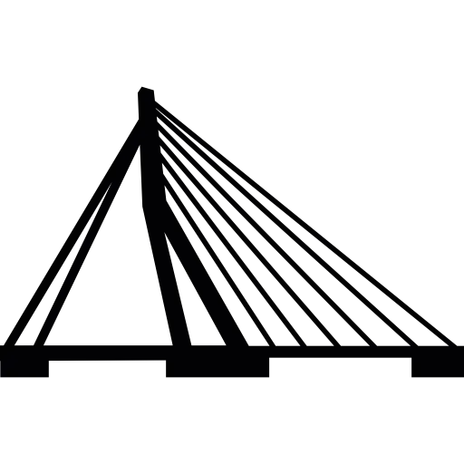 Modern Black Cable-Stayed Bridge