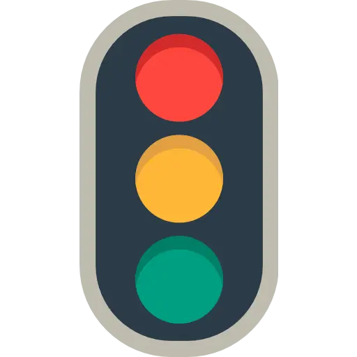 Traffic Light with Red, Yellow, and Green Signals