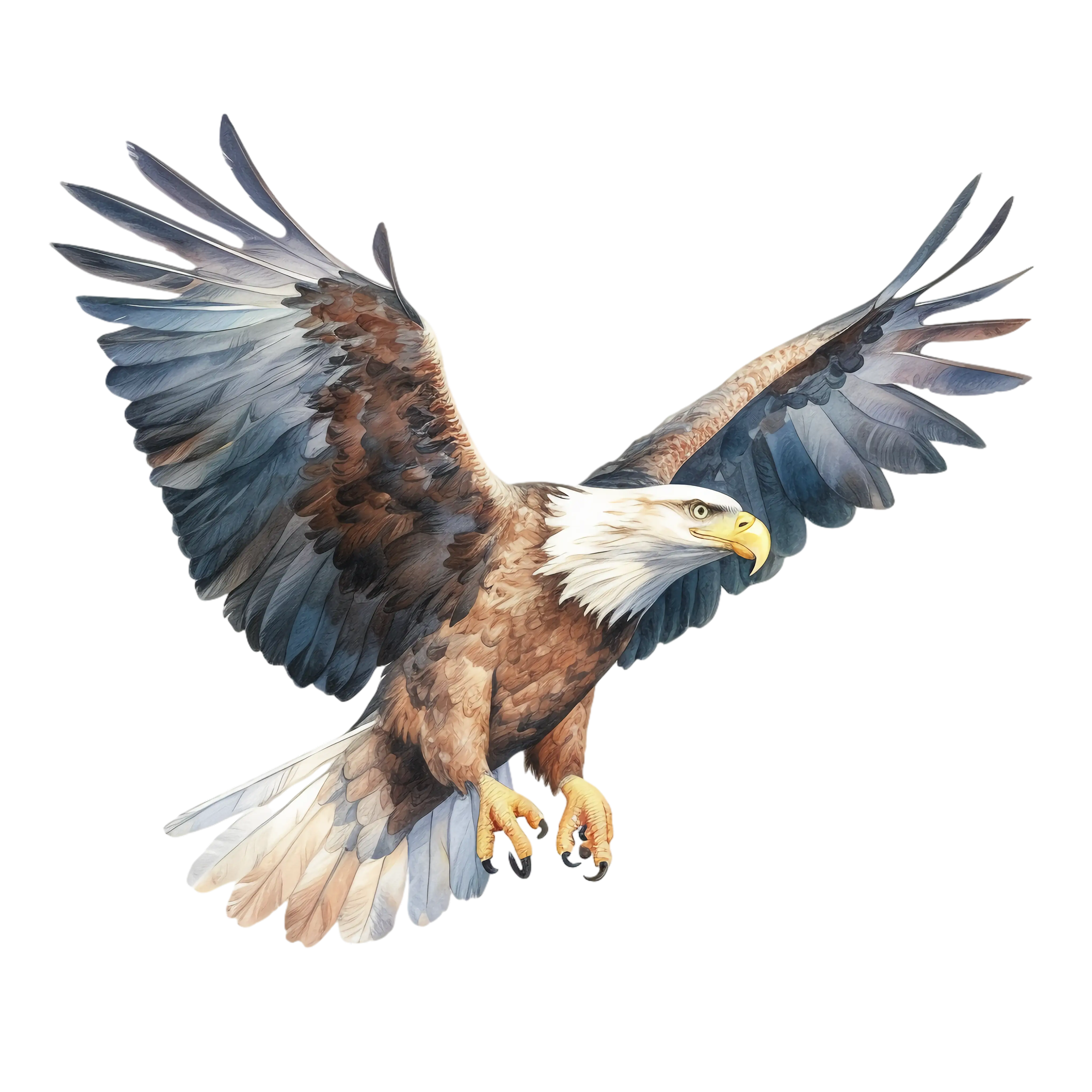 Bald Eagle in Flight Illustration