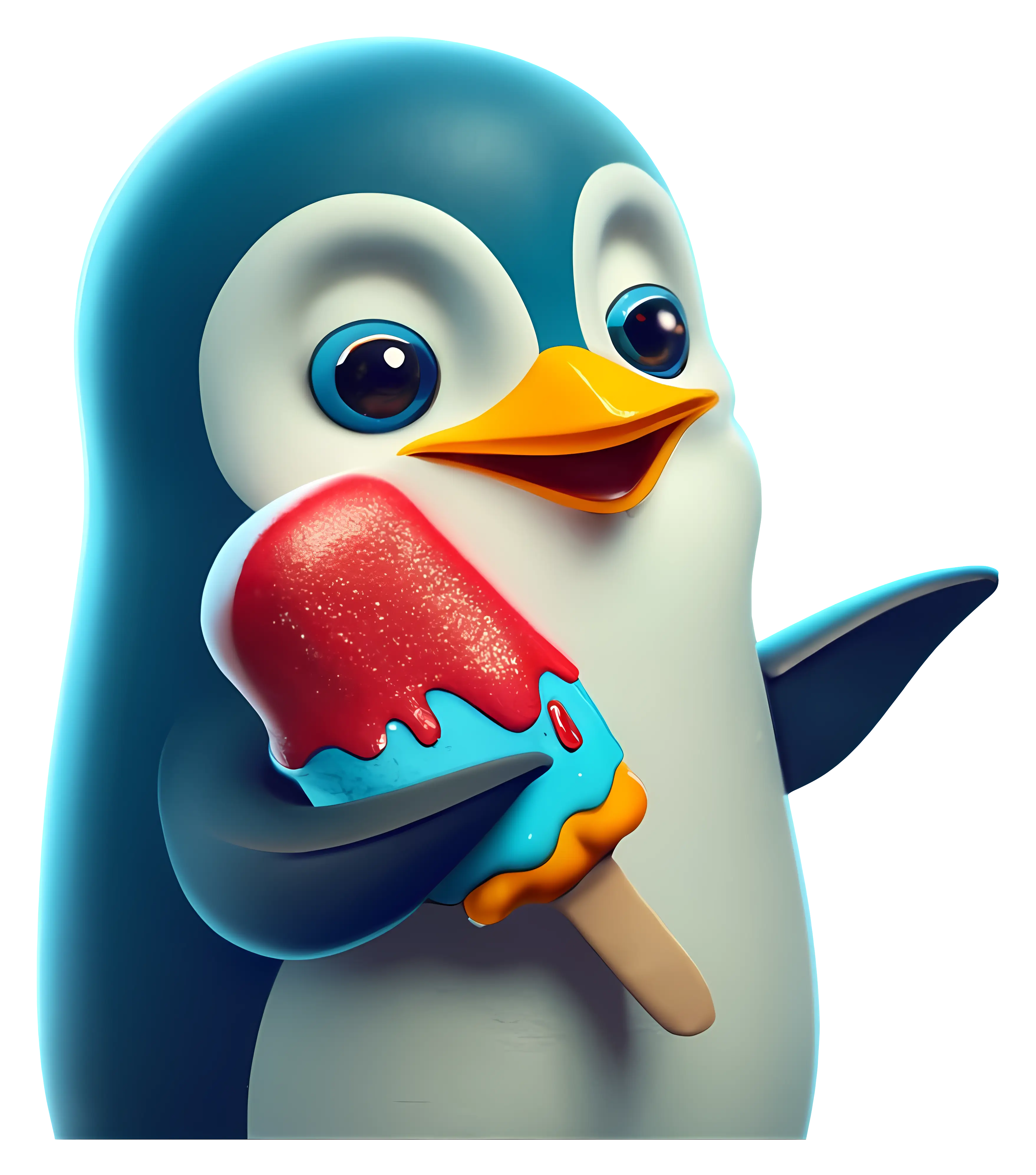 Cute Penguin with Ice Cream