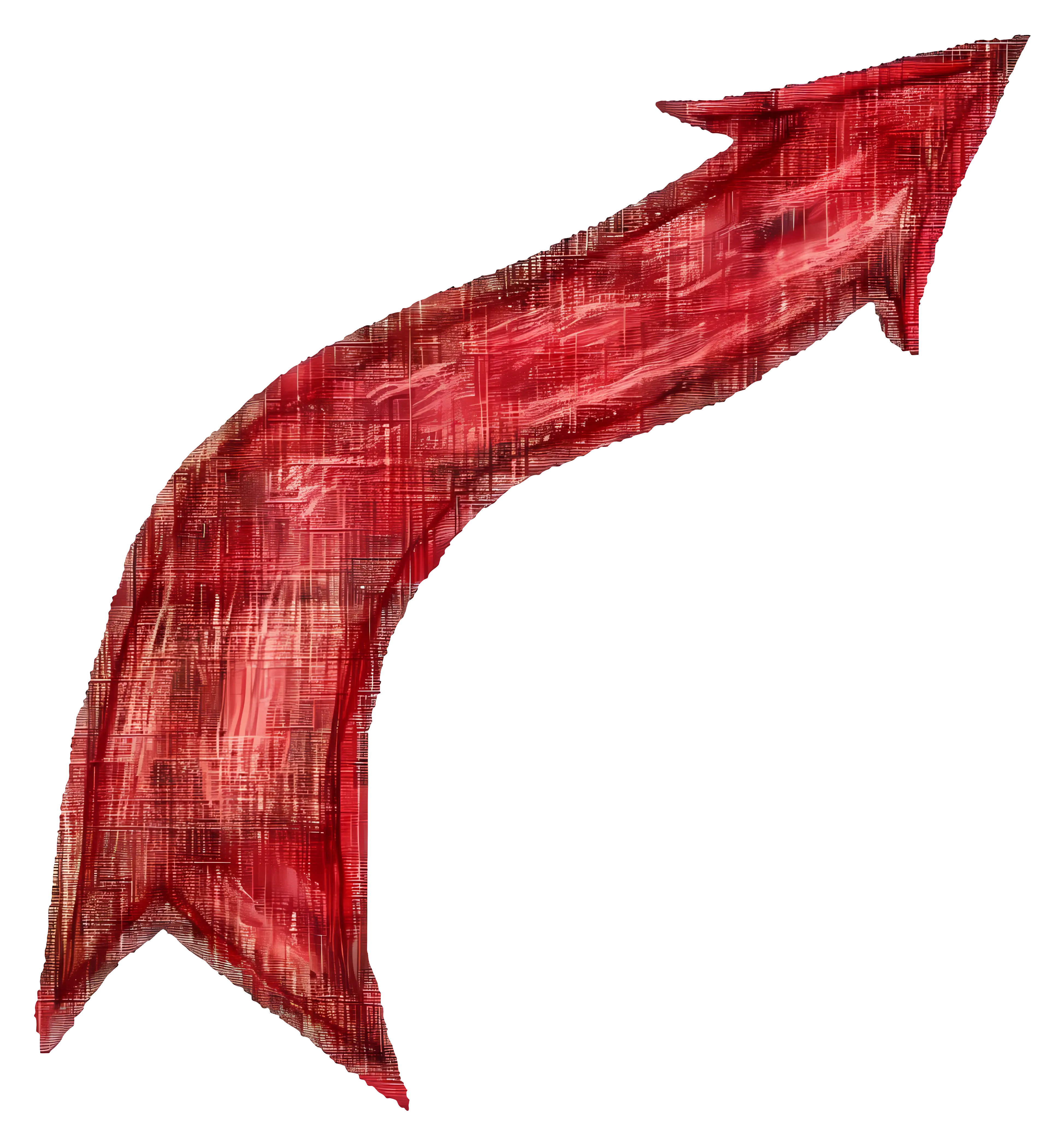 Red Curved Arrow Symbol