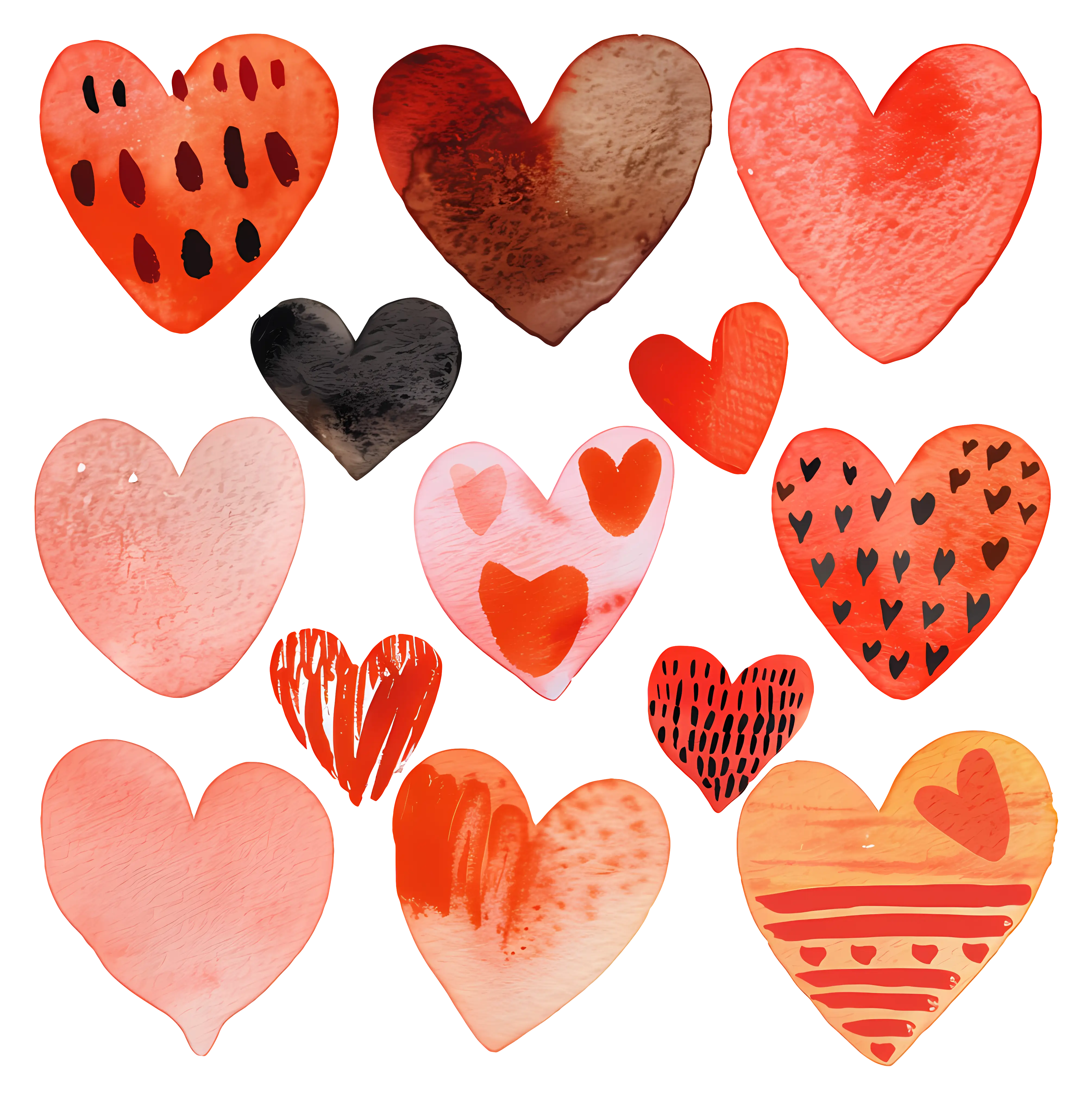 Watercolor Heart Collection for Valentine&#039;s Day