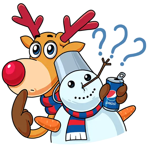 Reindeer and Snowman with Pepsi