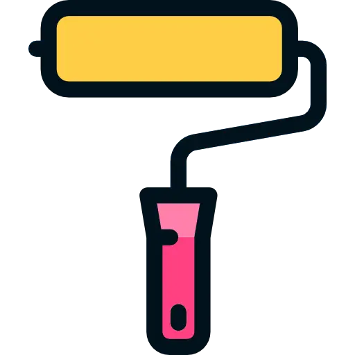Yellow Paint Roller Tool for Decorating