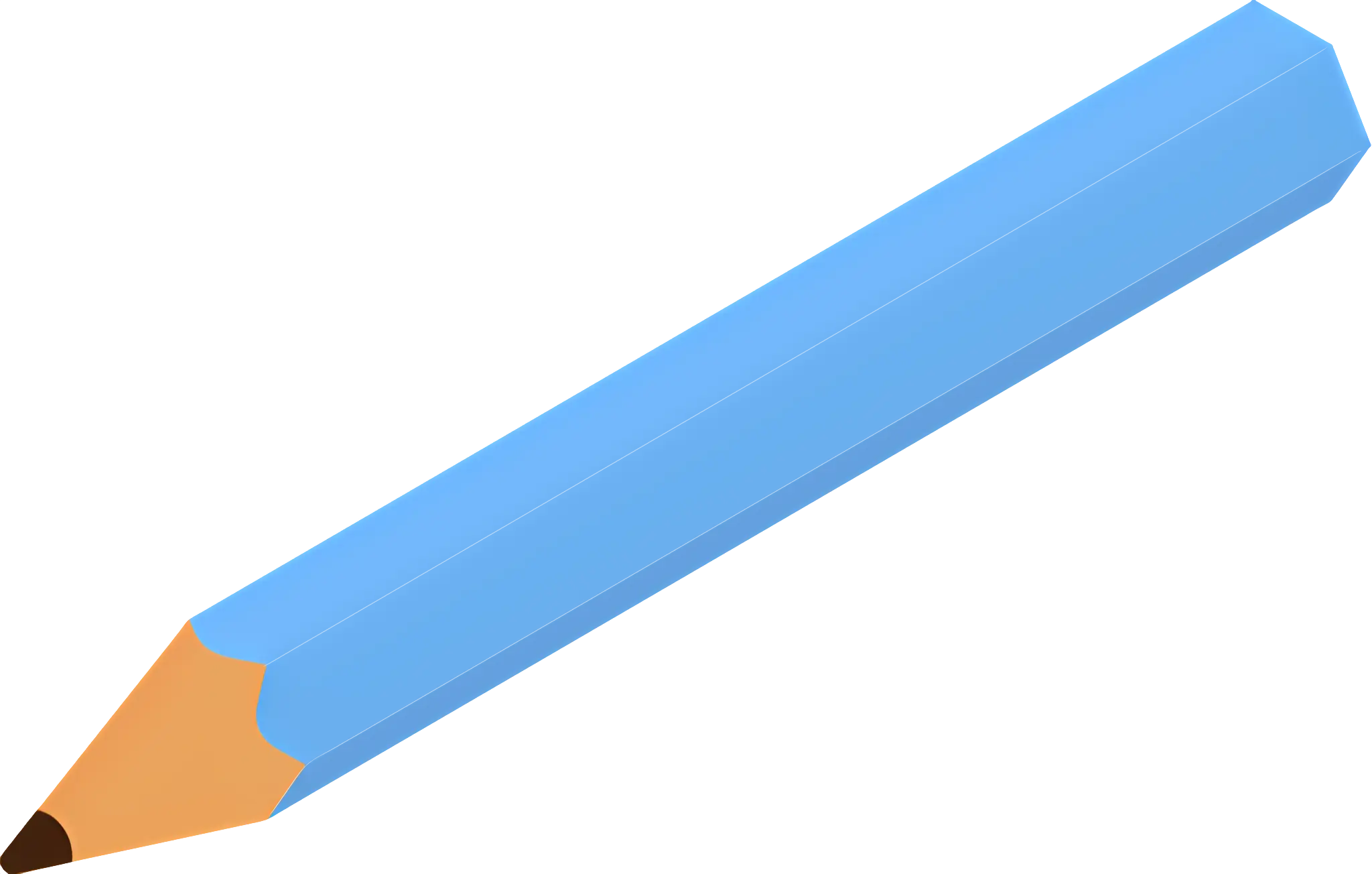 Blue Pencil Illustration in Simple Style