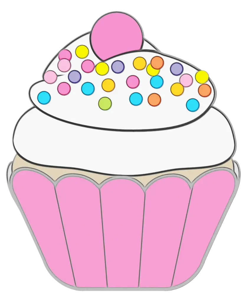 Pink Cupcake with Colorful Sprinkles