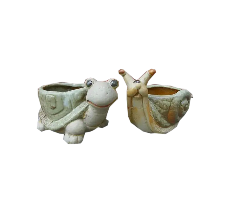 Cute Ceramic Snail Planters for Garden