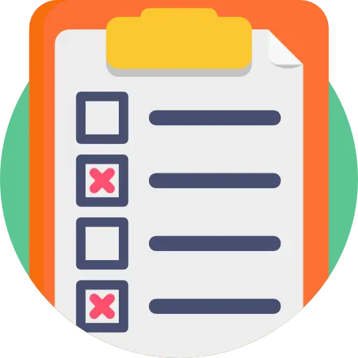 Checklist with Cross Marks