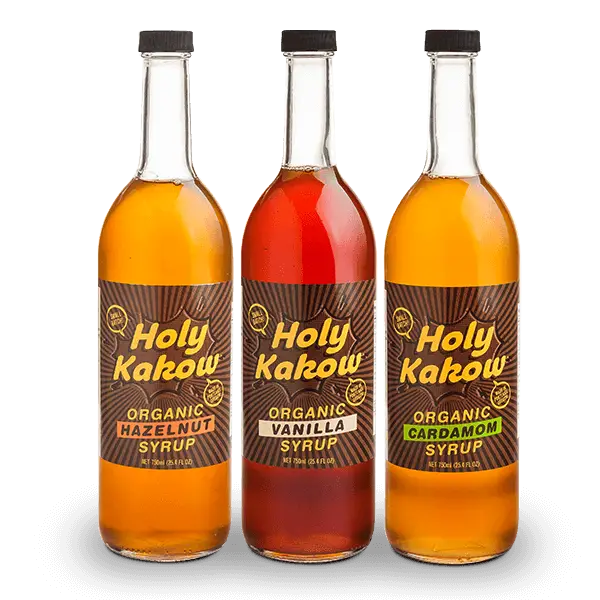 Organic Syrup Bottles in Various Flavors