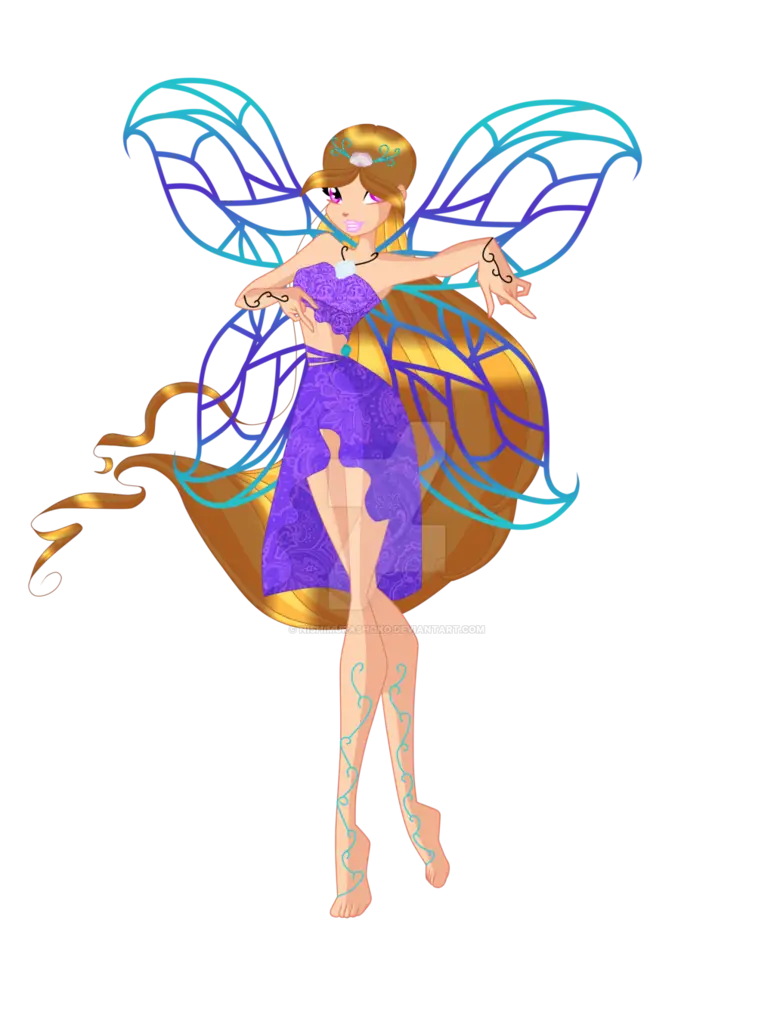 Fantasy Fairy in a Beautiful Purple Dress