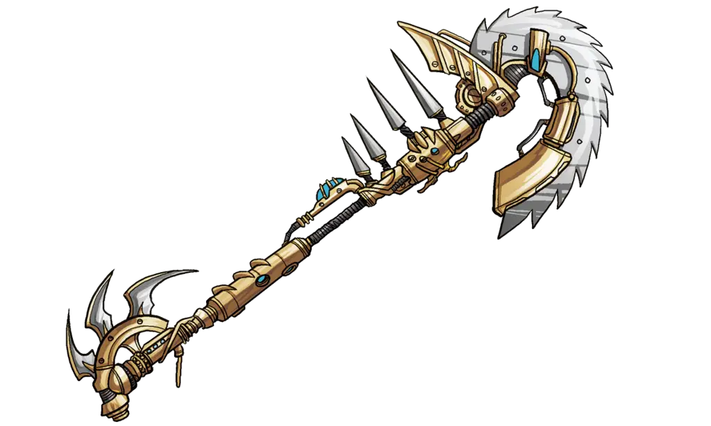 Golden Spiked Weapon Axe