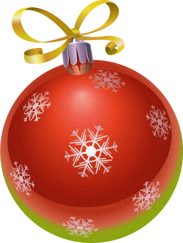 Red Christmas Ornament with Snowflake Design