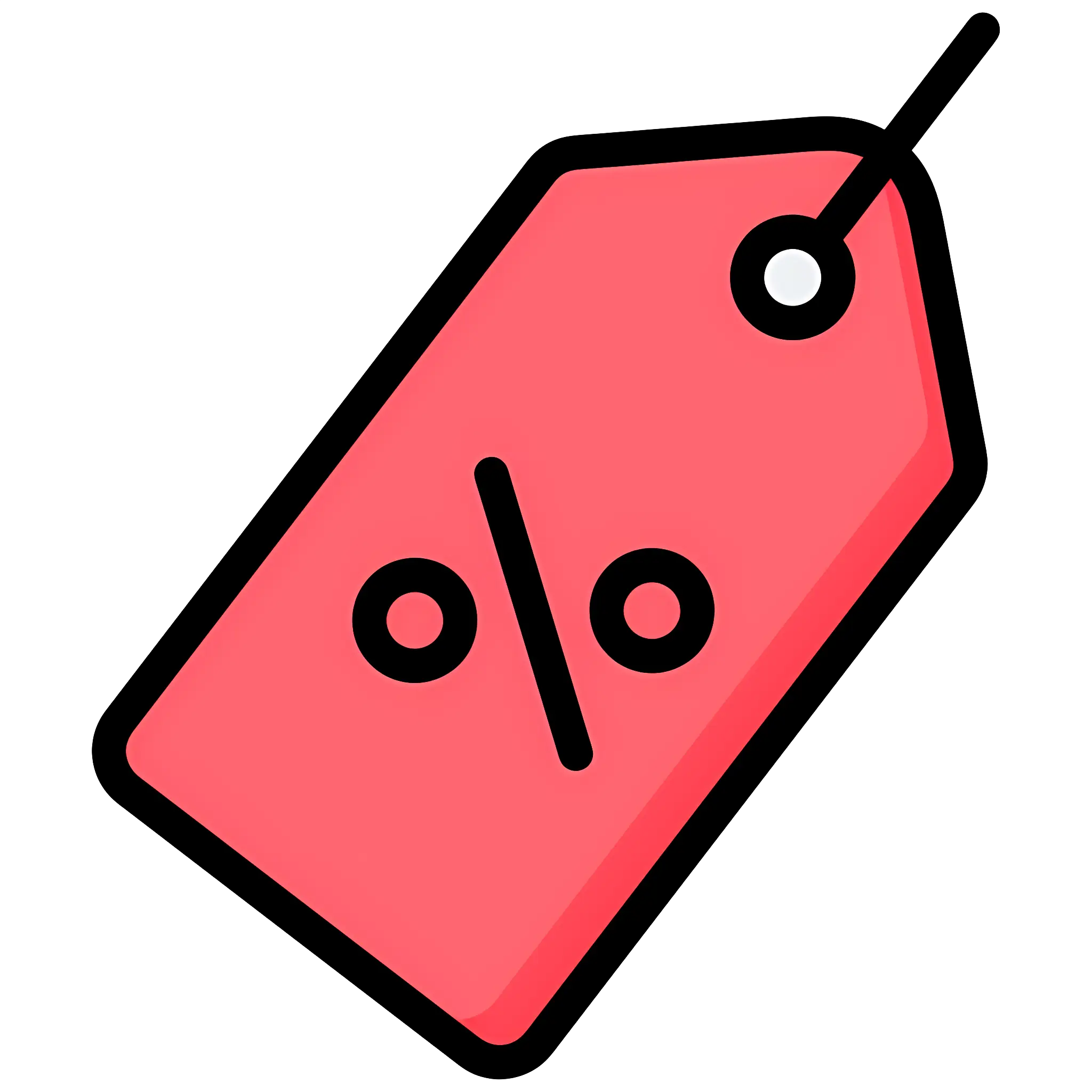 Red Discount Tag with Percentage Symbol