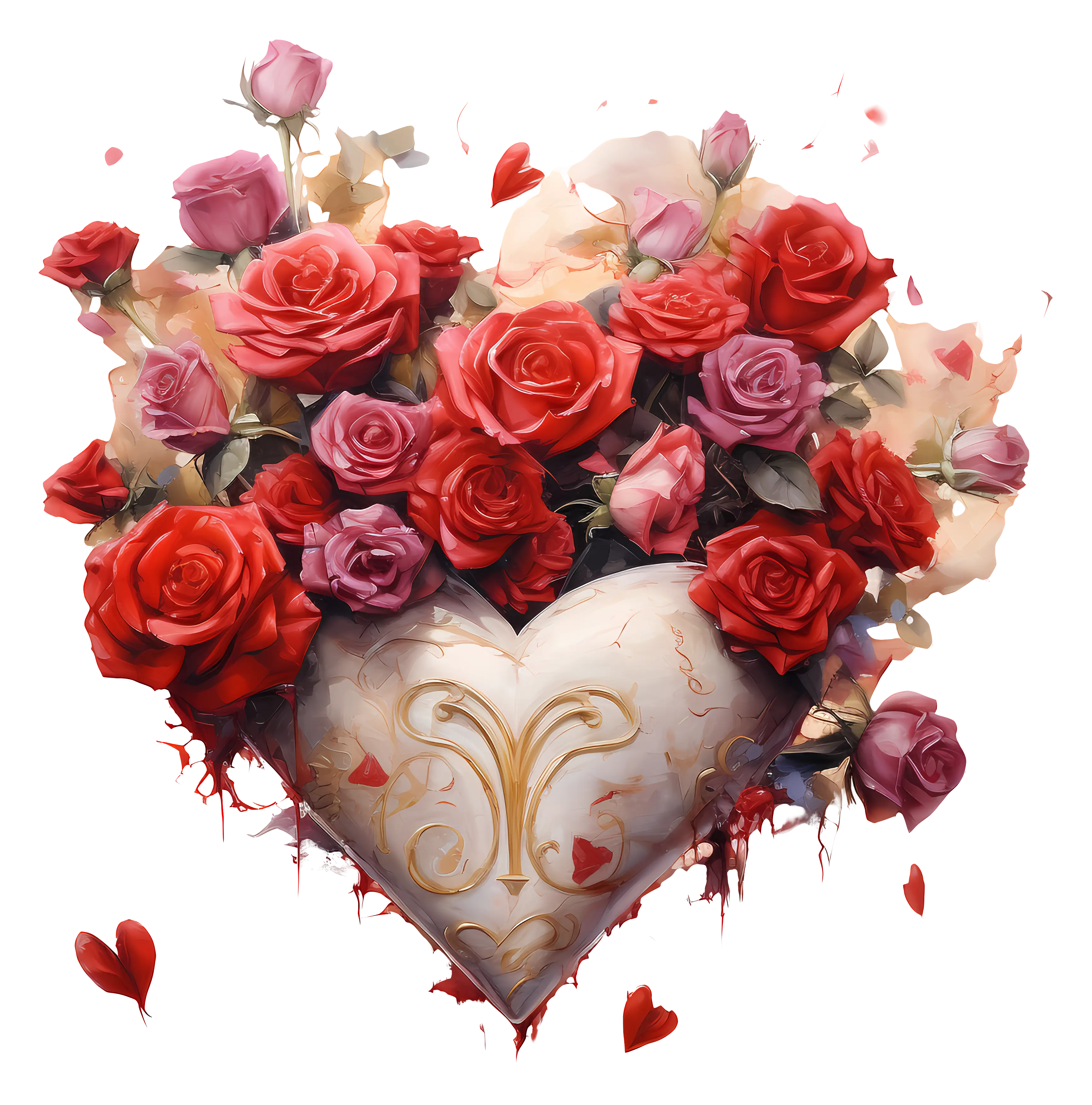 Heart-Shaped Rose Arrangement for Valentine&#039;s Day