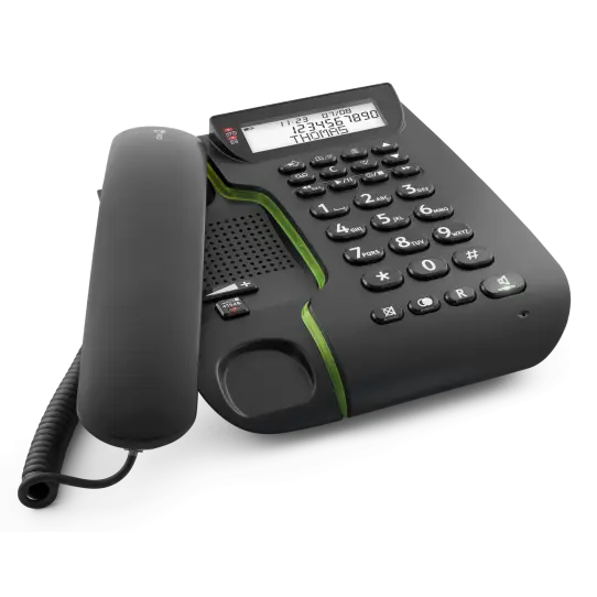 Black Landline Phone with Dial Pad