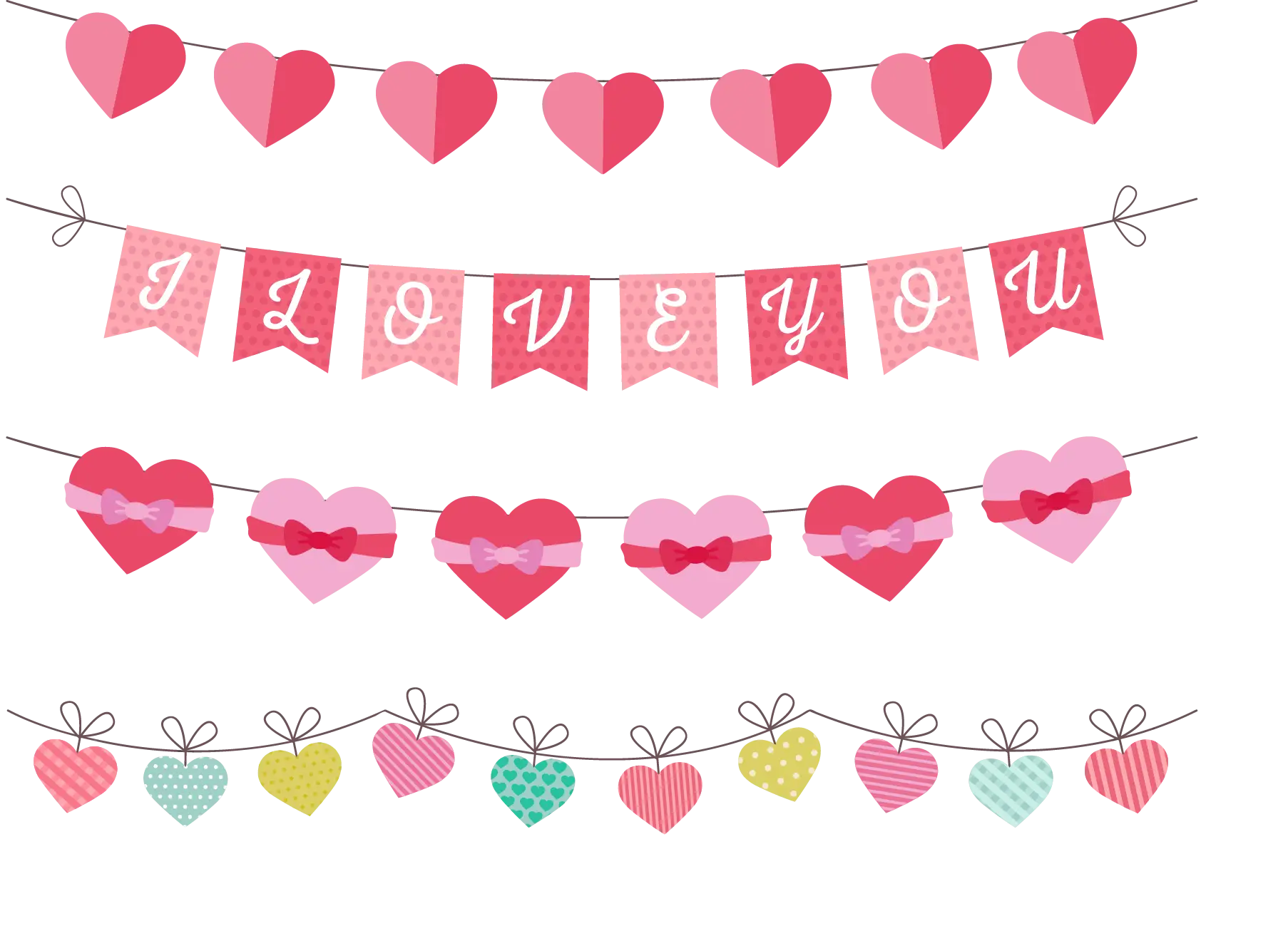 Heart Banners for Valentine&#039;s Day