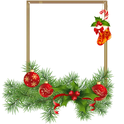 Christmas Decorative Frame with Festive Greenery