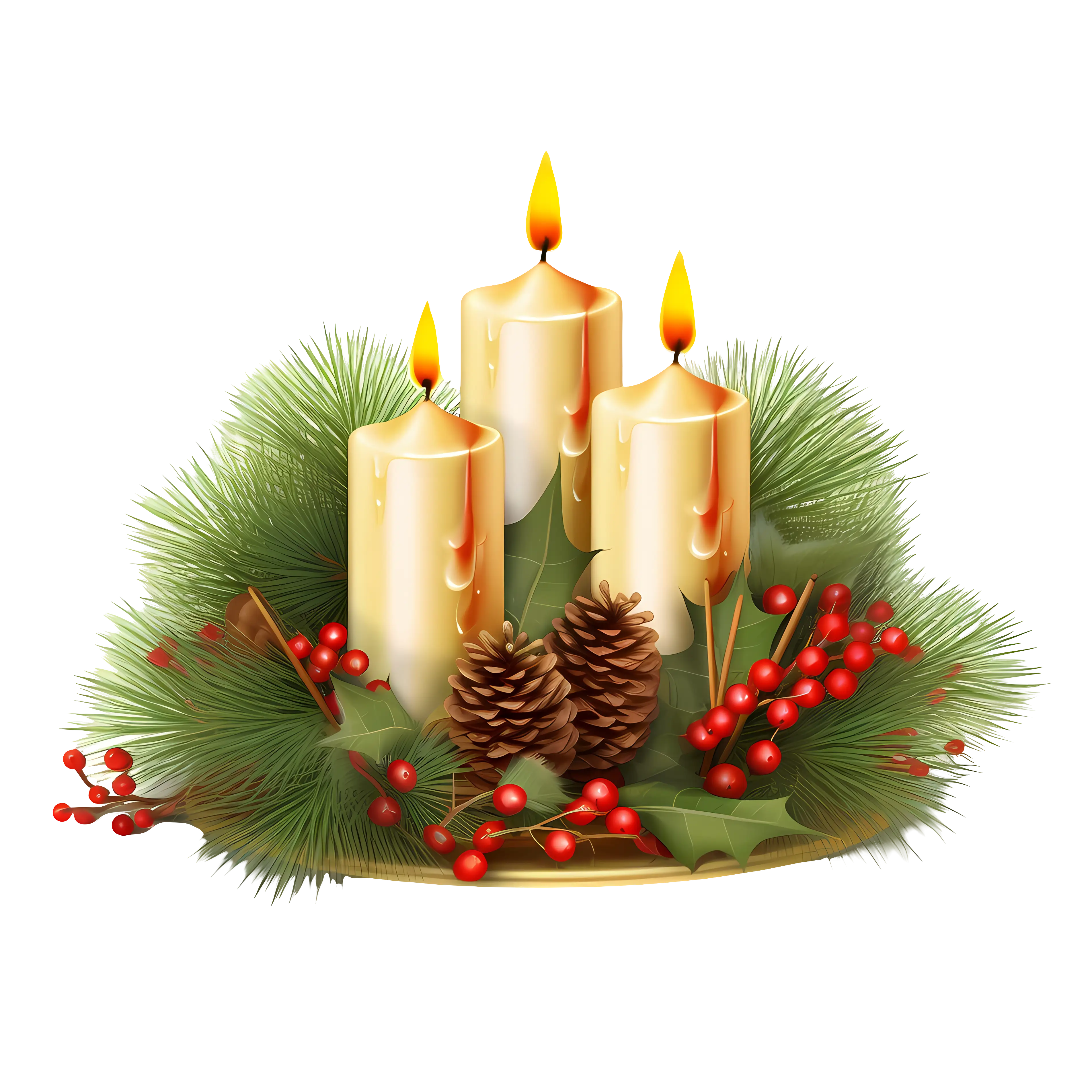 Festive Christmas Candle Arrangement
