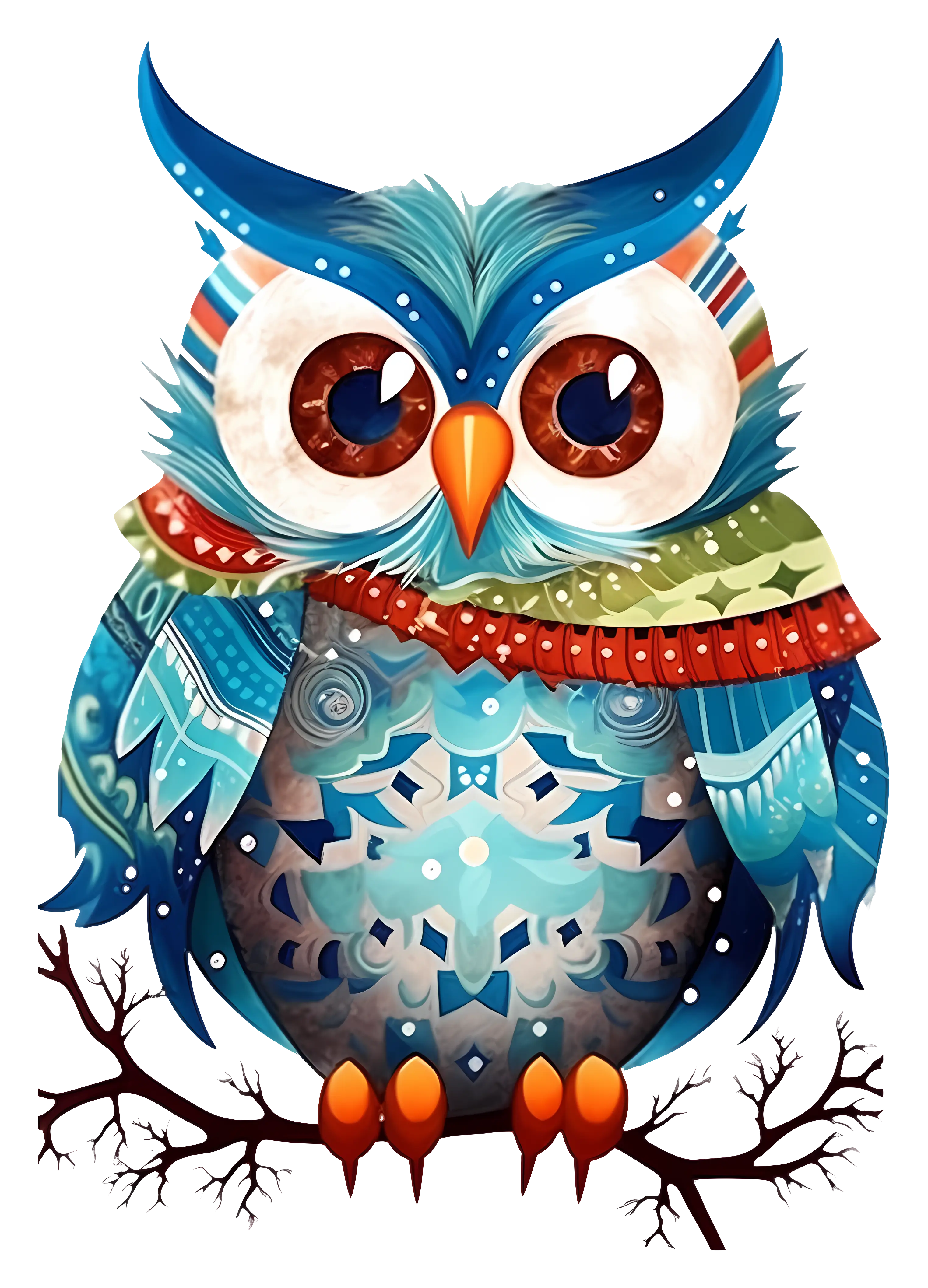 Colorful Decorative Owl Illustration