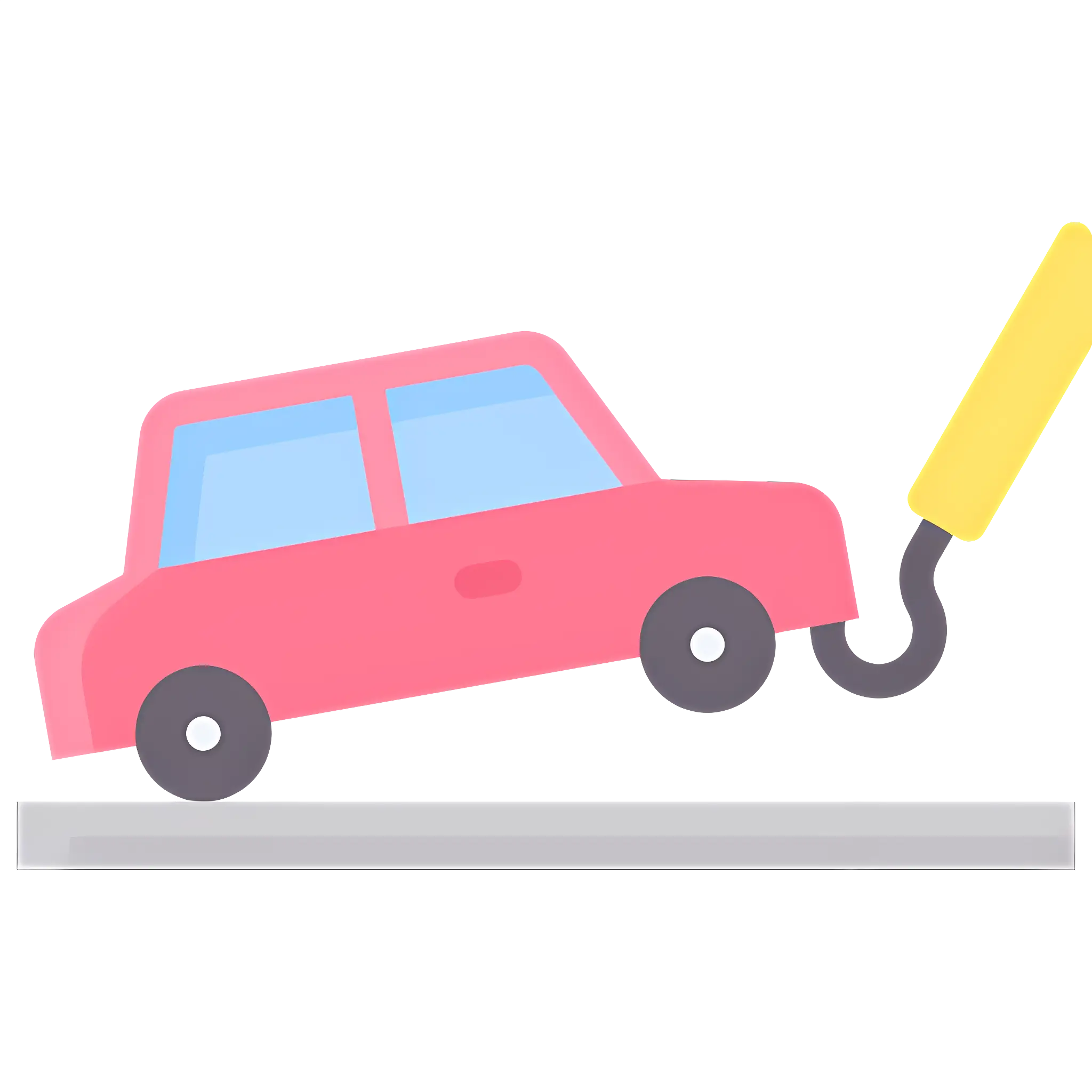 Red Car Being Towed
