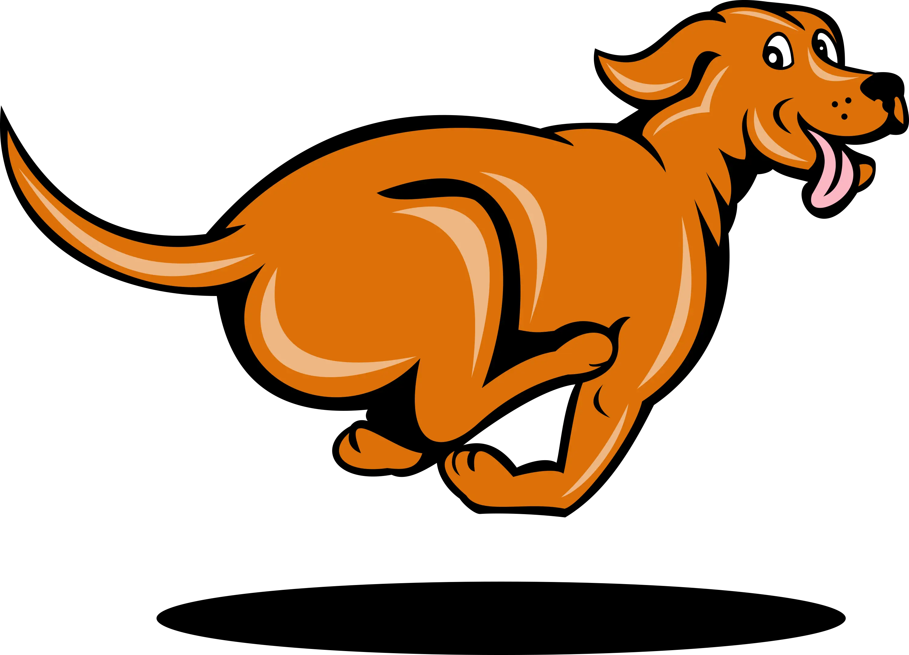 Cartoon Brown Dog Running Playfully