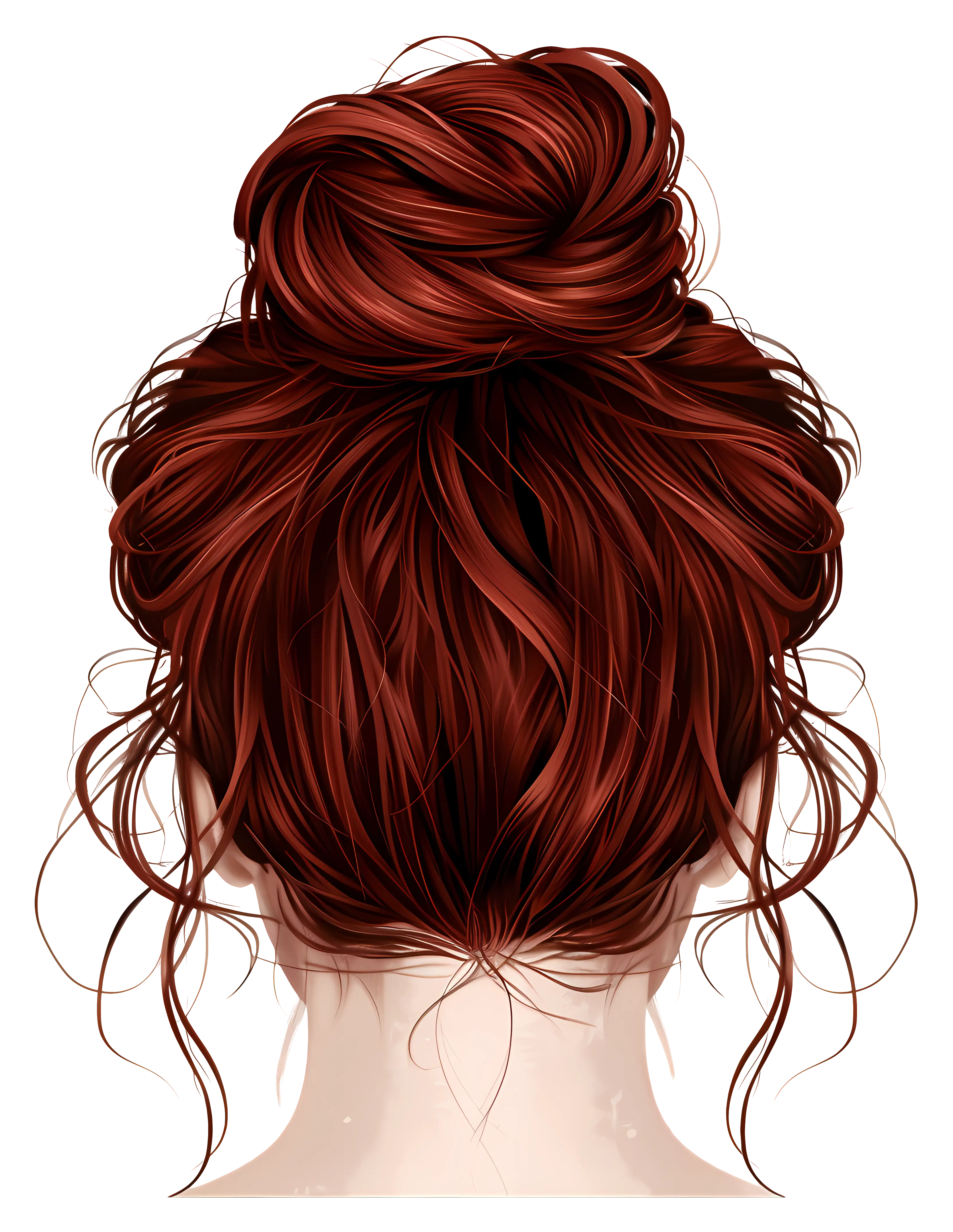 Elegant Red Hair Bun