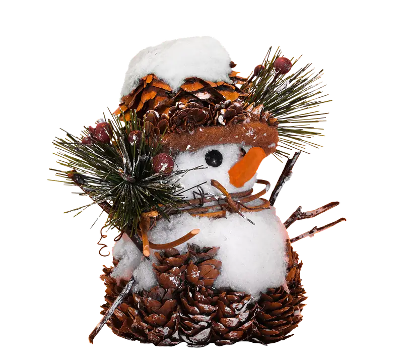 Pinecone Snowman Decoration for Christmas