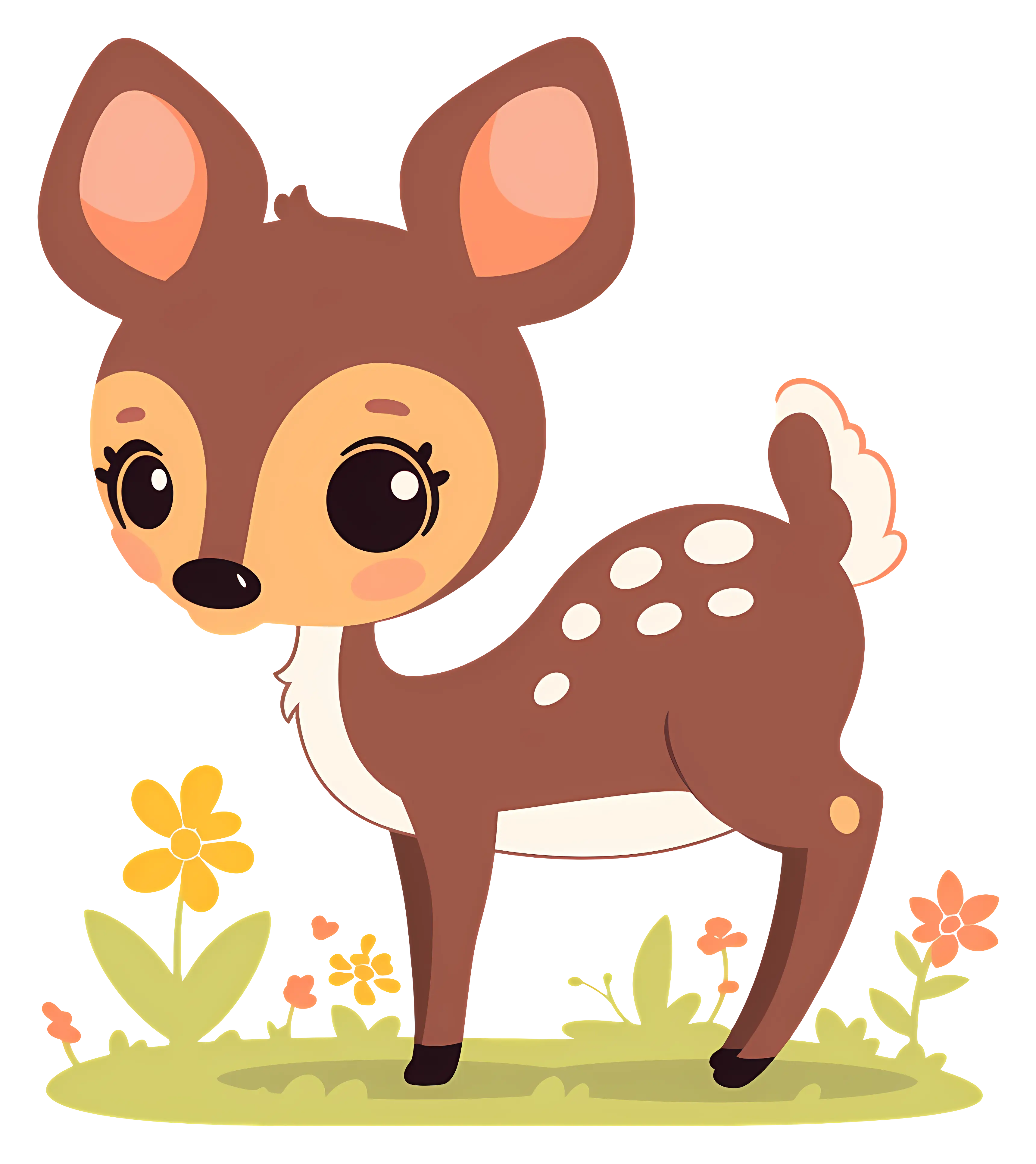 Adorable Baby Deer in Pastel Art Style