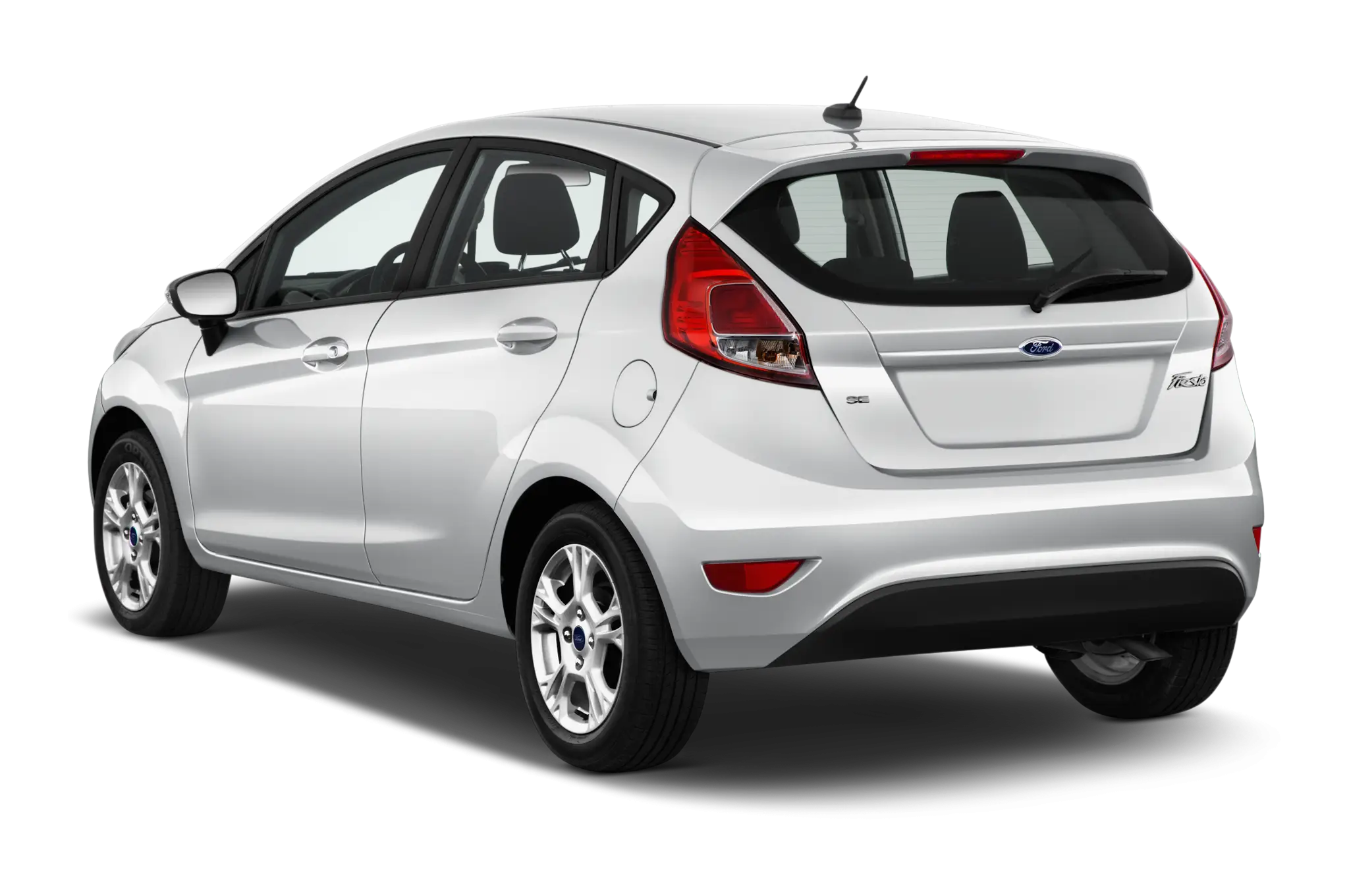 Modern White Hatchback Car Rear View