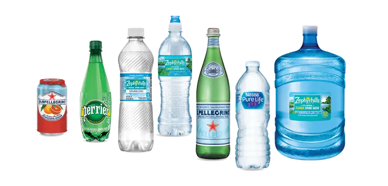 Various Bottled Water Brands