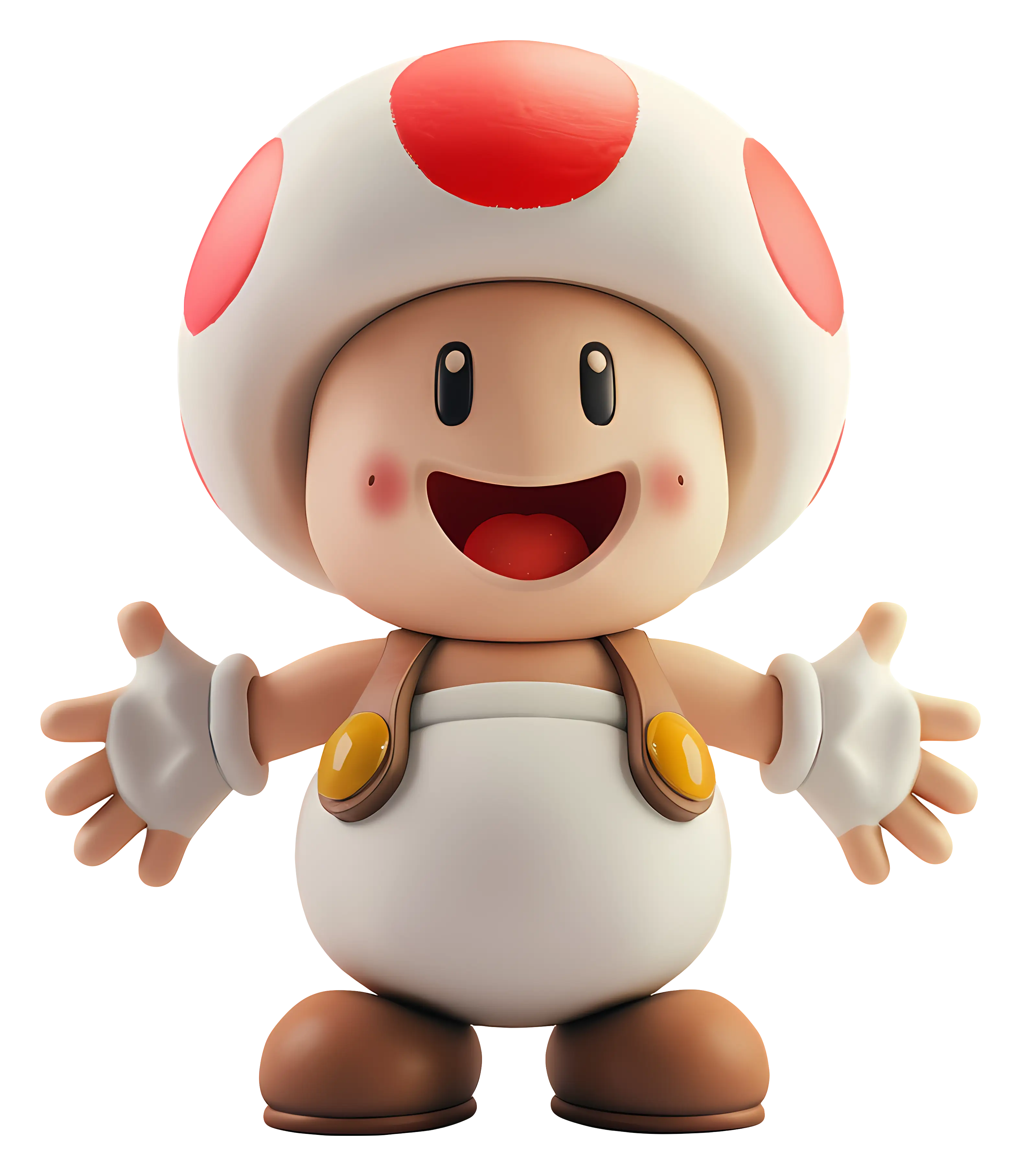 Cartoon Character with Red-Spotted Mushroom Cap