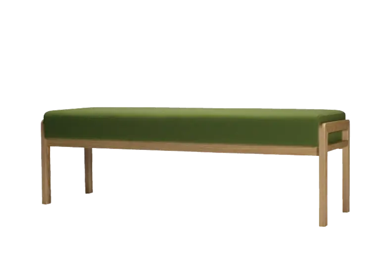 Minimalistic Green Upholstered Bench