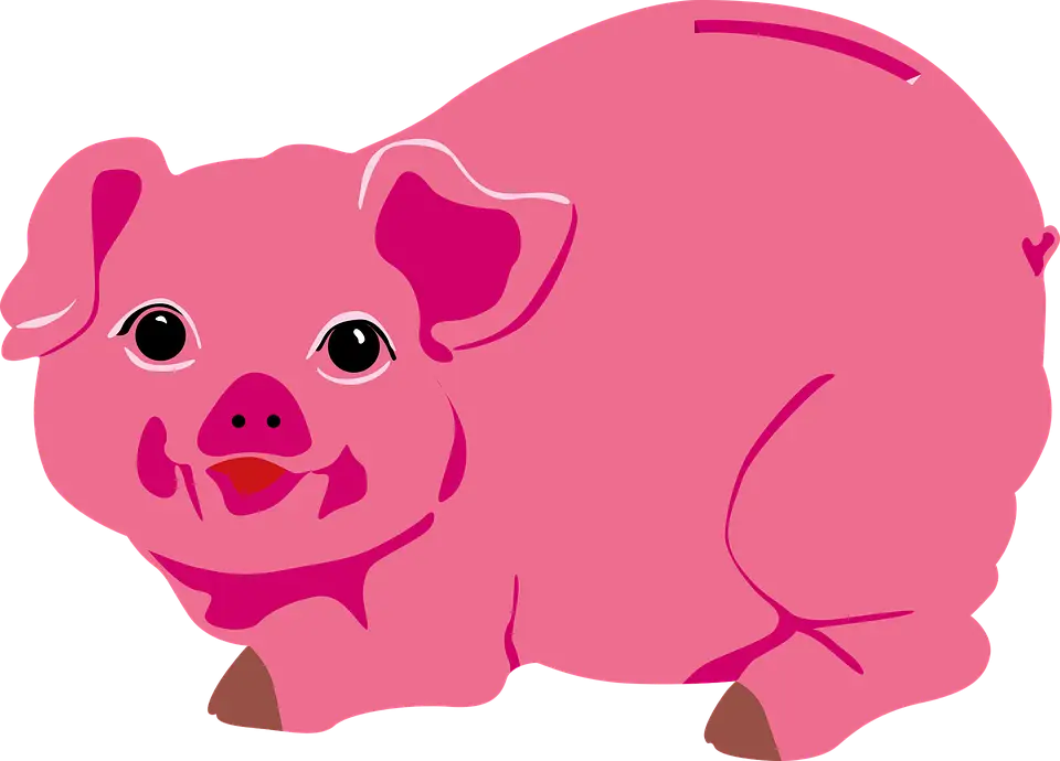 Adorable Pink Cartoon Pig Illustration