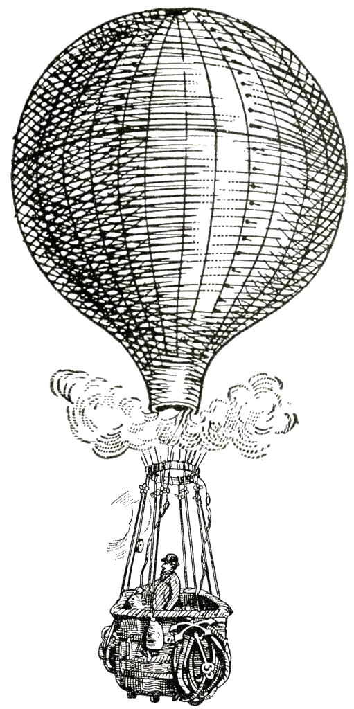 Vintage Hot Air Balloon Drawing