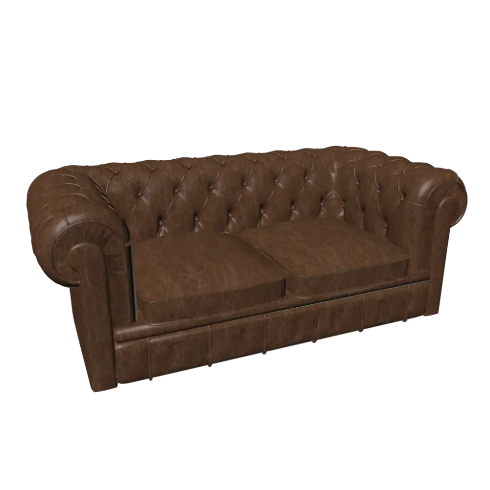 Elegant Brown Leather Sofa for Living Room