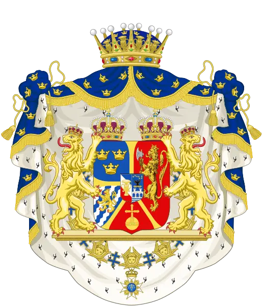 Elaborate Royal Crest with Lions and Crown