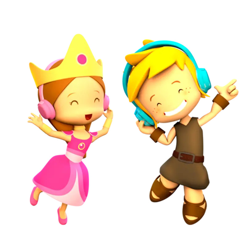 Happy Cartoon Characters in Costumes