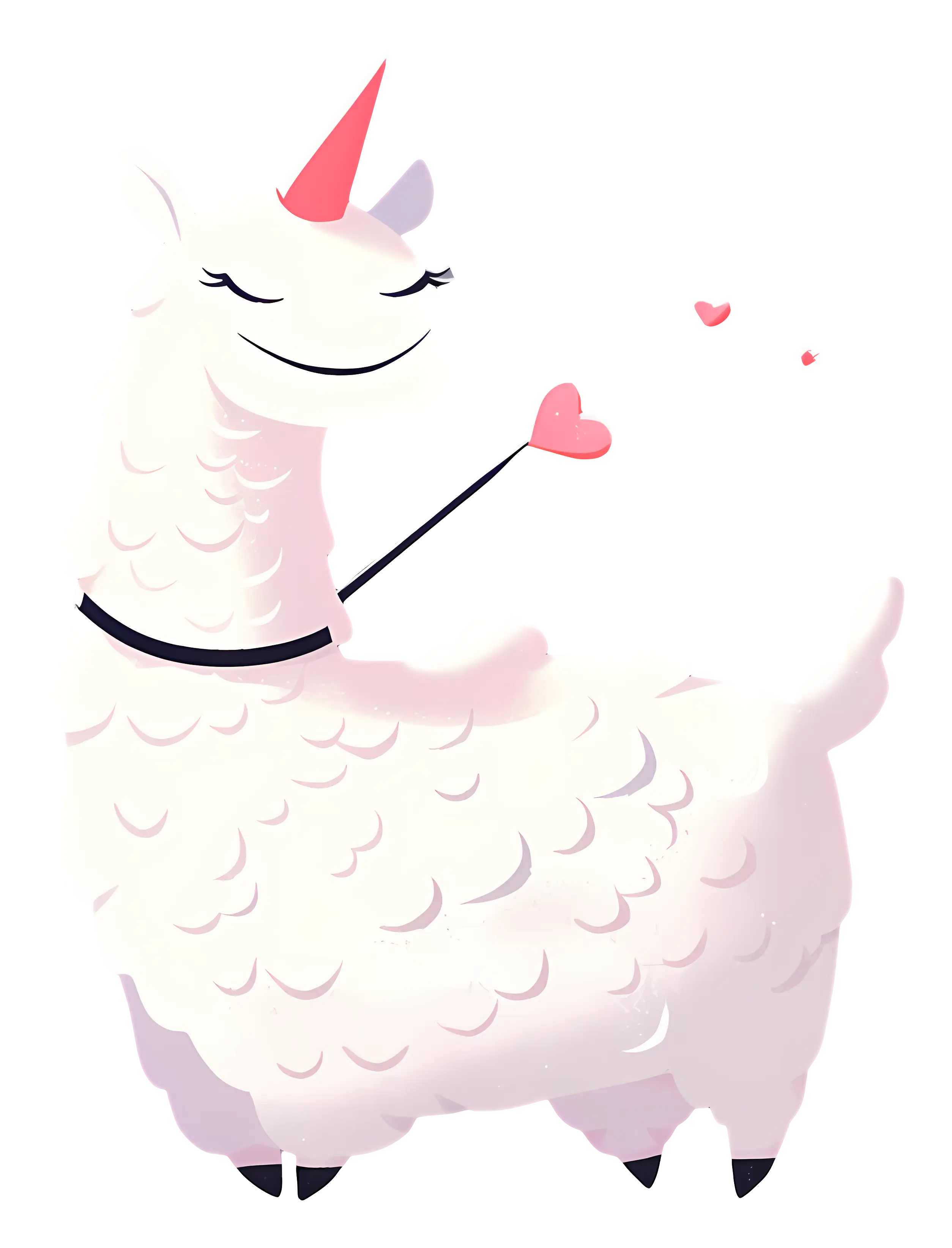 Unicorn Llama with Hearts