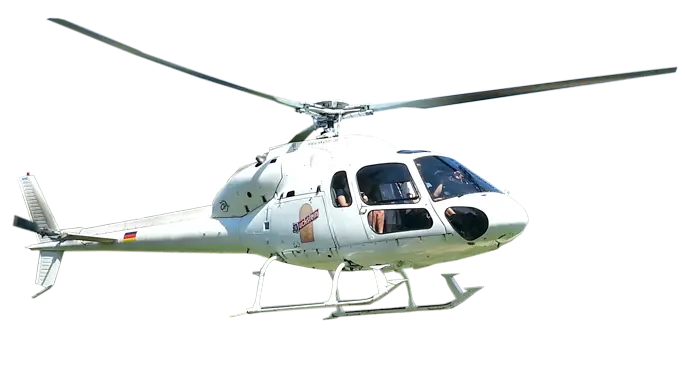 White Helicopter Against Transparent Background