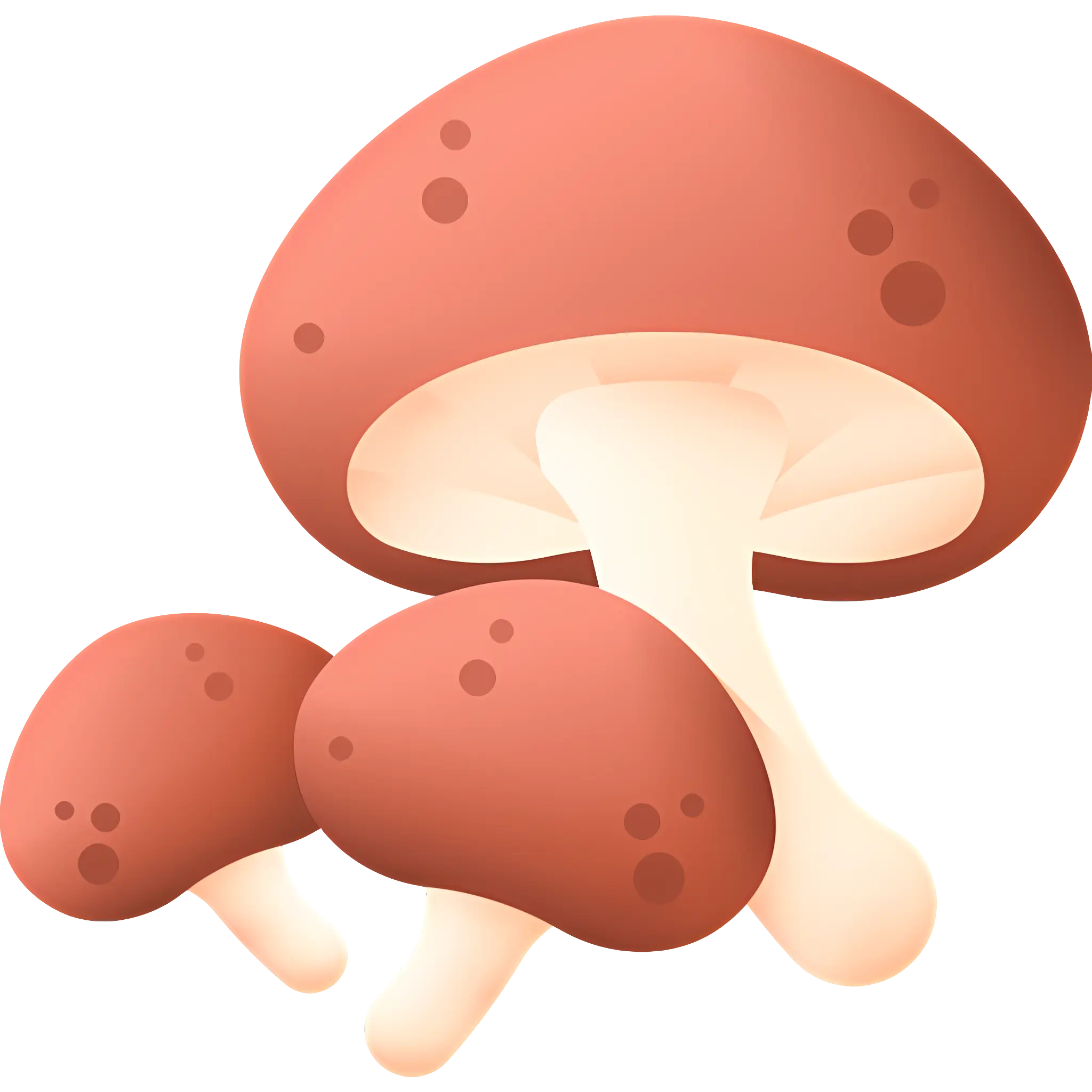 Cartoon Red-Capped Mushrooms