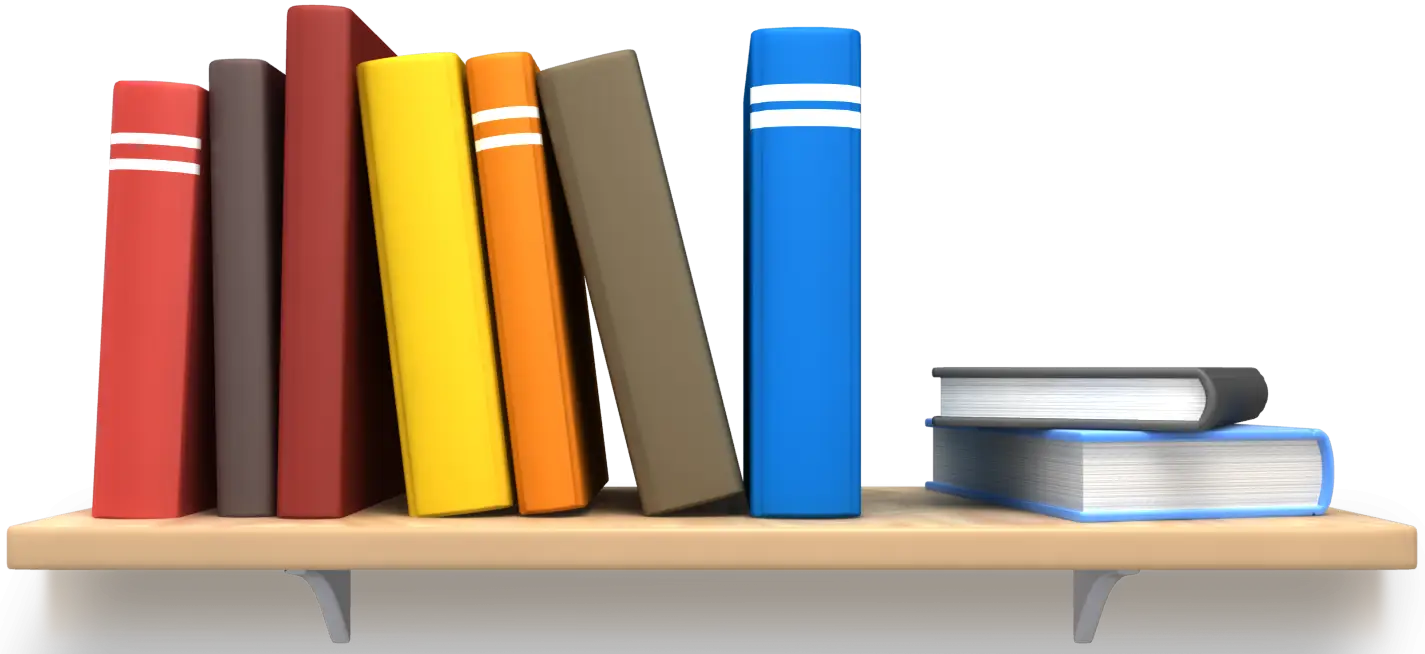 Bookshelf with Colorful Books