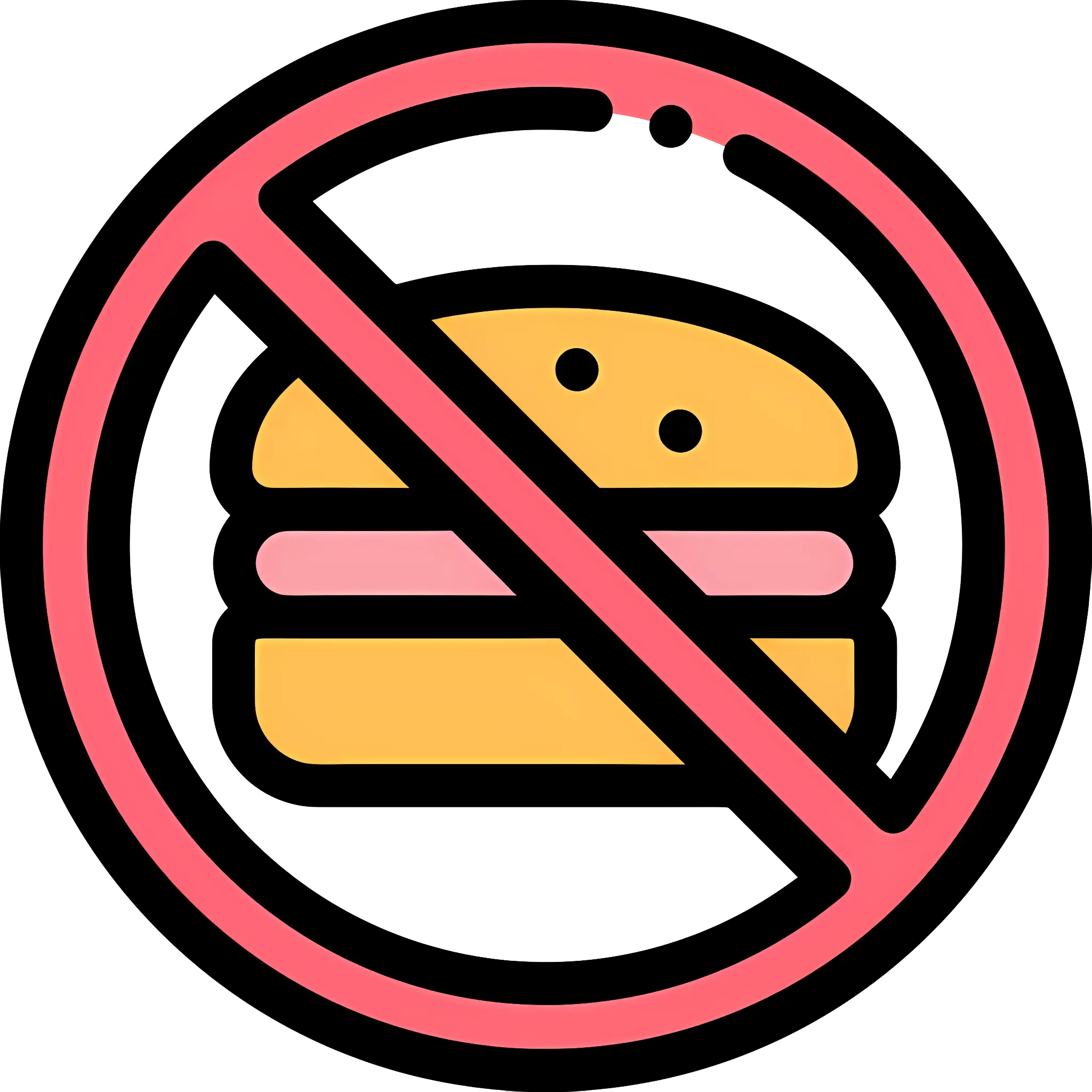 No Burger Symbol for Food Prohibition