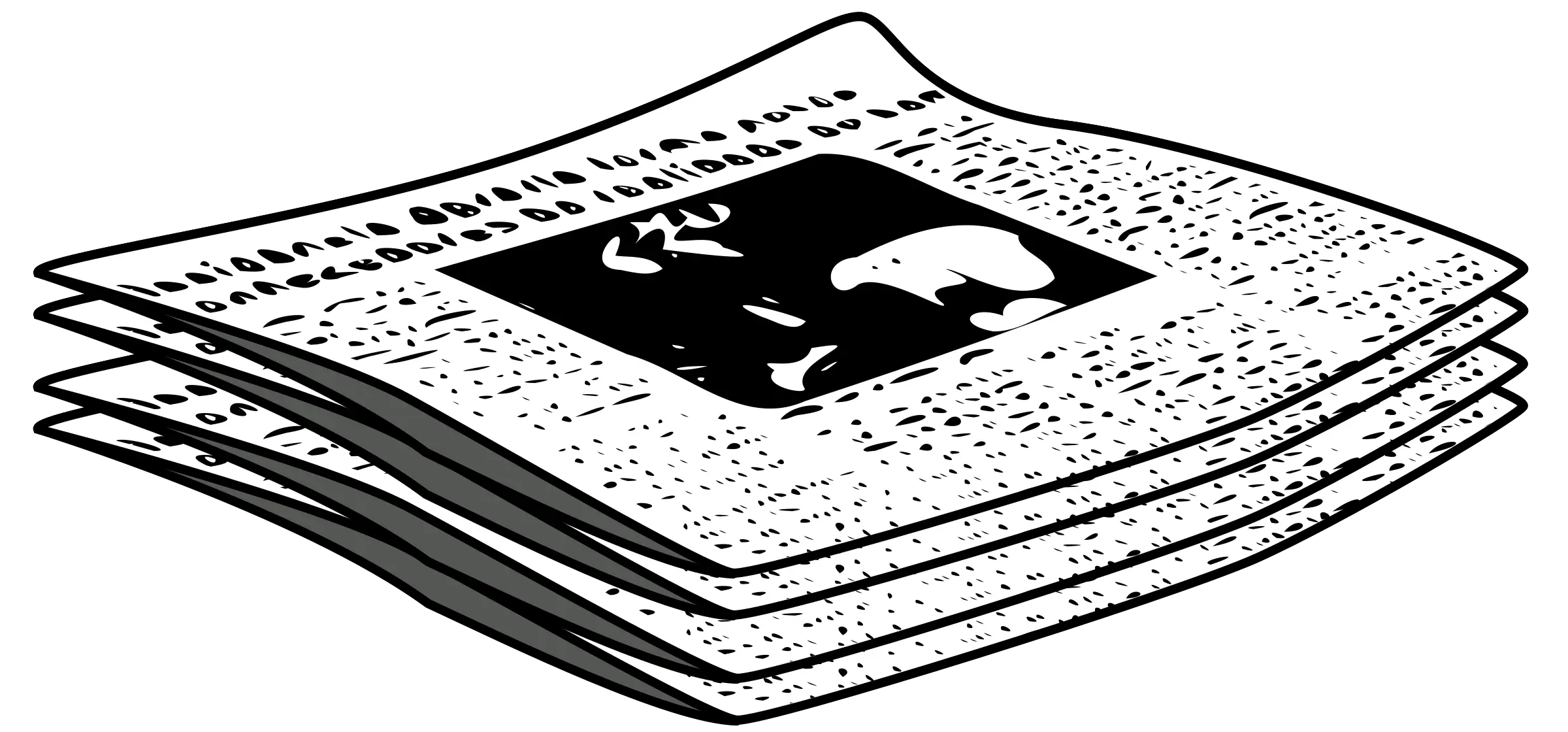 Stacked Newspapers Illustrating Printed Media