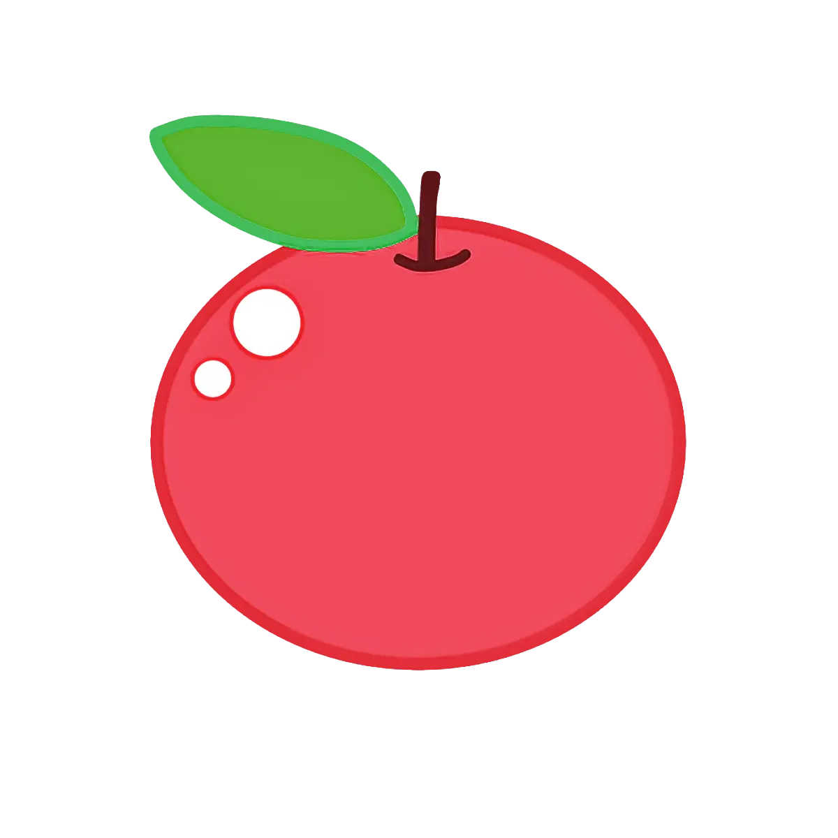 Red Apple Cartoon Illustration