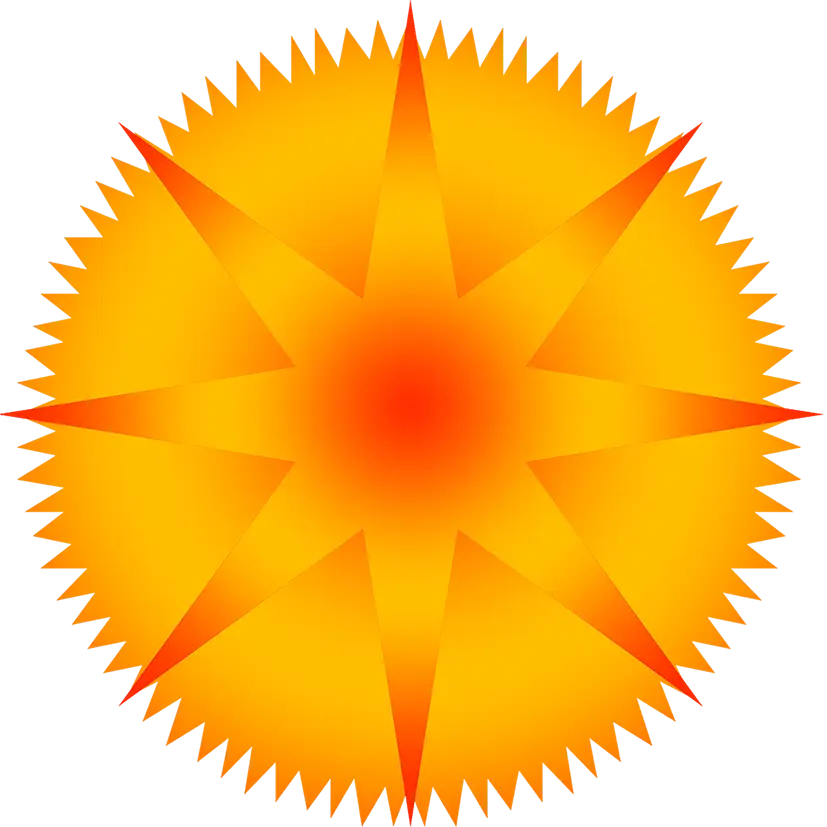 Orange Starburst Graphic Design