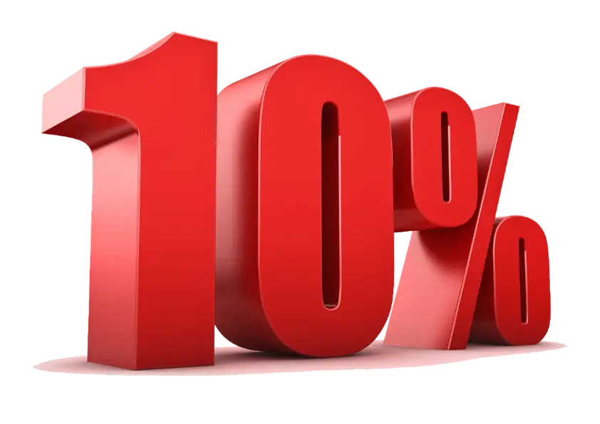 Red 10 Percent Symbol for Discount