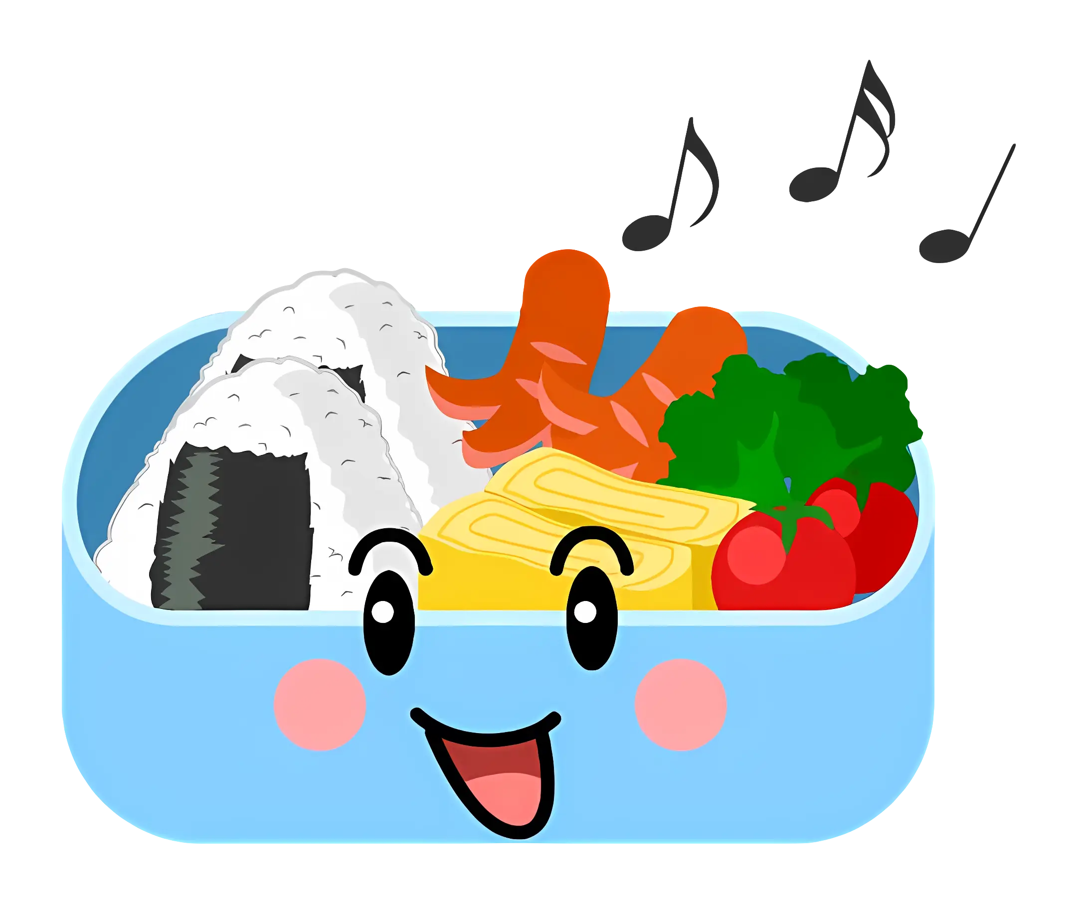 Happy Cartoon Lunchbox with Onigiri