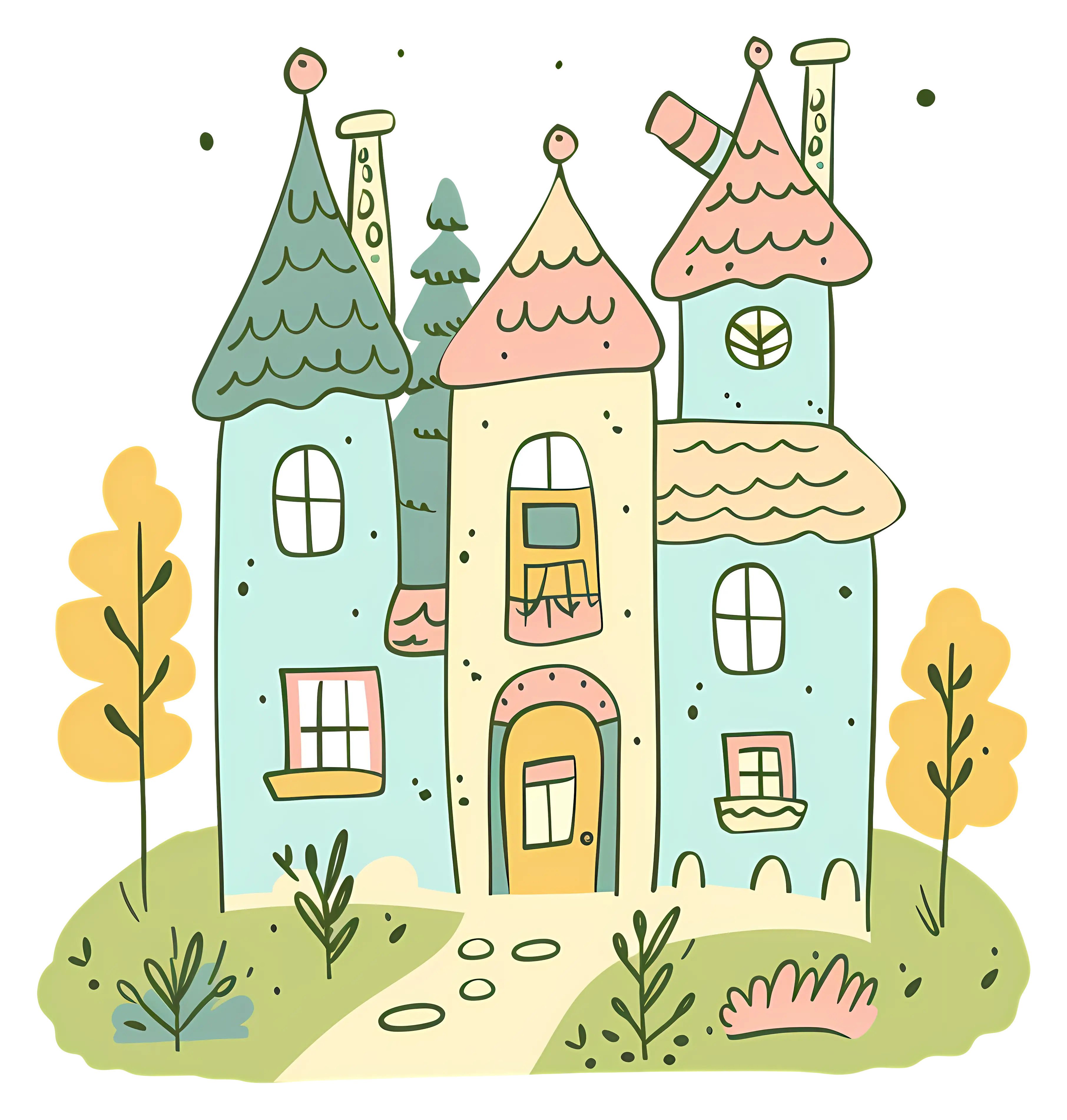 Small cute doodle house