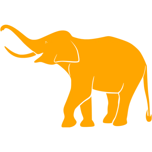 Yellow Stylized Elephant Silhouette