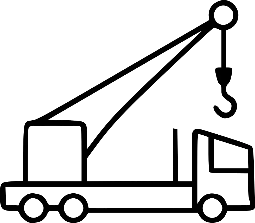 Minimalist Crane Truck Icon